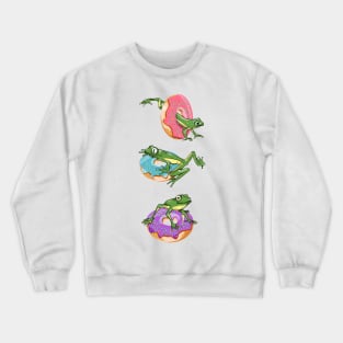 Funny frogs and doughnuts Crewneck Sweatshirt